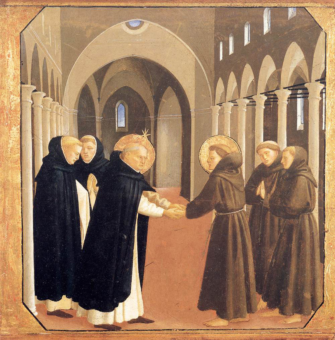 the meeting of saints dominic and francis of assisi
